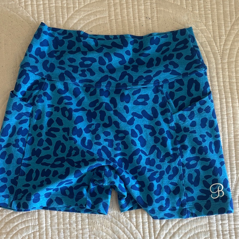 RESERVED for @boobearscloset1 Bombshell Sportswear Blue Leopard Print Shorts